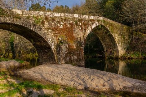 Ancient bridge of Vilela near the village of Arcos de Valdevez, in Minho, Portugal
