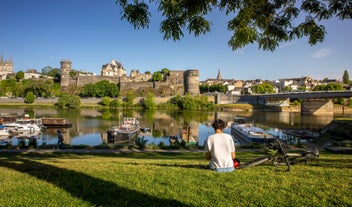 Photo of Tours aerial panoramic view. Tours is a city in the Loire valley of France.