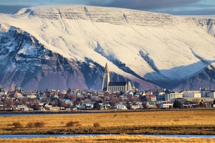 Photo of aerial view Olafsvik at Snaefellsnes peninsula, Iceland. 