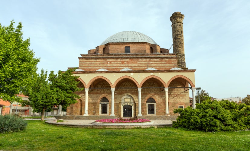 Photo of Osman Shah (Koursoum) mosque, designed by Mimar Sinan, 16th century A.D., Trikala, Greece.