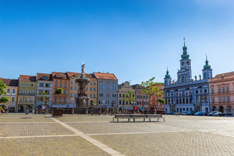 Main square in Ceske Budejovice (Budweis), Czech Republic