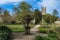 Photo of Path and plantation University of Oxford botanic gardens, UK.