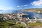 Photo of aerial view of Hammerfest town in the north of Norway.