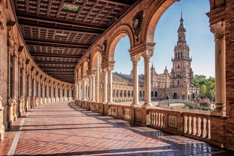 Photo of Plaza de Espana in Seville, Andalusia, Spain .