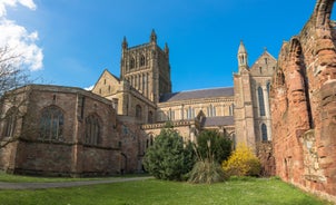 Photo of Worcester Cathedral and the River Severn, Worcester, Worcestershire, England.