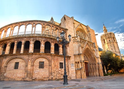 Photo of Valencia Spain Cathedral Architecture near Virgine Square.