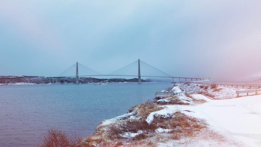 Helgeland bridge in Sandnessjøen, Helgeland in Norway.