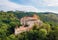 Photo of beautiful scenic aerial view of historical medieval Pernstejn castle, Czech Republic.