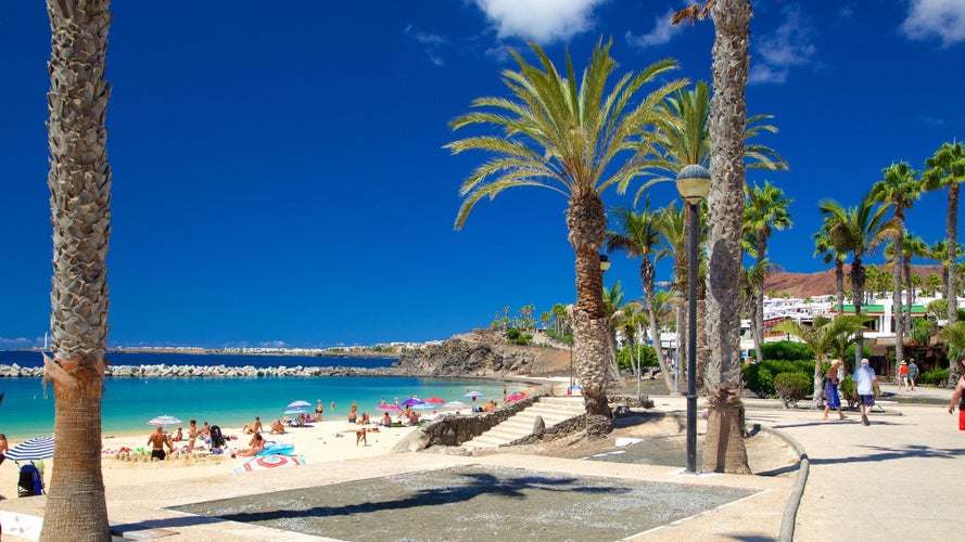 Playa Blanca showing general coastal views and a beach