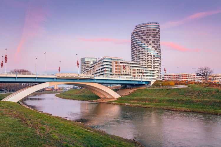 Photo of Wislok River in Rzeszow, Poland.