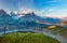 photo of morning panorama view in Grindelwald. Popular tourist attraction cliff walk at the first station. Swiss alps, Grindelwald valley, Switzerland.