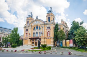 Photo of the Small Square piata mica, the second fortified square in the medieval Upper town of Sibiu city, Romania.