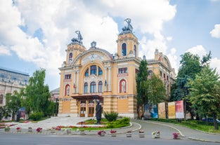 Photo of the Small Square piata mica, the second fortified square in the medieval Upper town of Sibiu city, Romania.