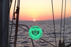 Mykonos-Alternative und Segeltour nur für Erwachsene bei Sonnenuntergang mit Aperitif