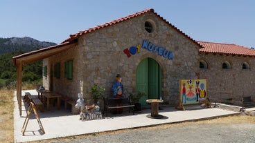 Photo of colorful houses in the village Koskinou on the island of Rhodes, Greece.