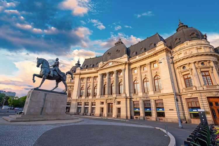 Calea Victoriei, The National Library. Romania, Bucharest.