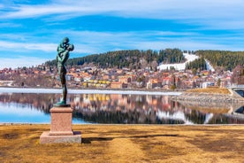 Photo of aerial view of Falun in Sweden.