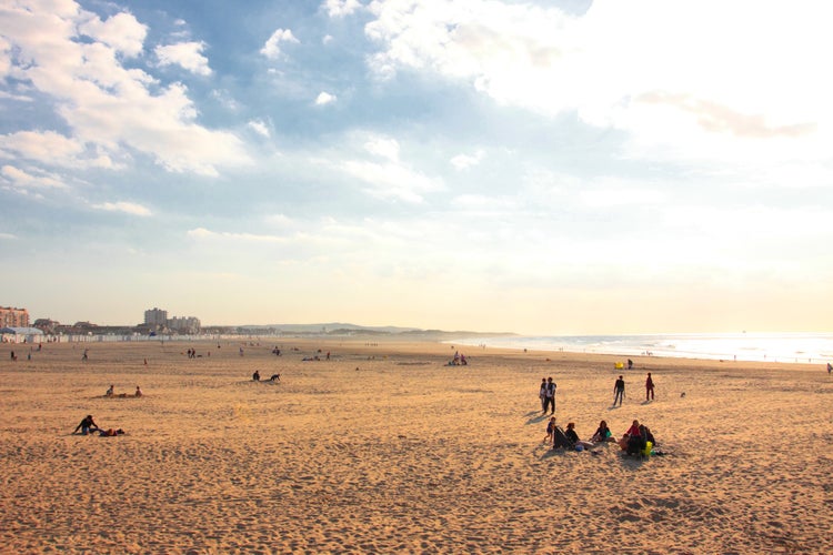 sunset on the beach at Boulogne sur mer in France