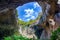 Photo of view inside the Devetashka Cave near Devetaki village and Osam river in Lovech, Bulgaria. Natural wonder. One of the largest karst cave in Eastern Europe.