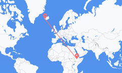 Flights from Addis Ababa to Reykjavík