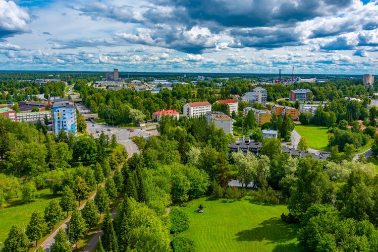 Aerial view of Finnish town Seinäjoki