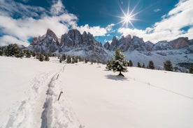 photo of panoramic view of Val Gardena in Italy.