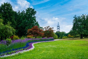 Photo of aerial view of the Ruhr region from the tetraeder in Bottrop, Germany.