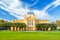 Photo of art pavilion in downtown park in sunny summer day, Zagreb, Croatia.