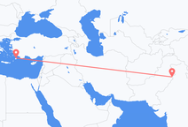 Vluchten van Lahore naar Rhodos