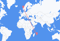 Vuelos de Isla de Mauricio, Mauricio a Sogndal, Mauricio