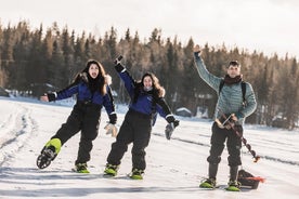 Passeio com raquetes de neve e pesca no gelo