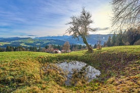 photo of an aerial view of Bolsterlang Ski resort  Allgäu, Bavaria, Germany.