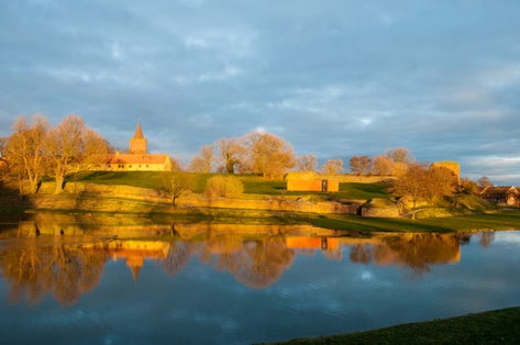 photo of view of Vordingborg castle ruins in Denmark.
