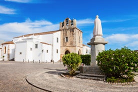 Photo of Lisbon City Skyline with Sao Jorge Castle and the Tagus River, Portugal.