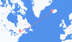 Flyreiser fra Montreal, Canada til Reykjavík, Island