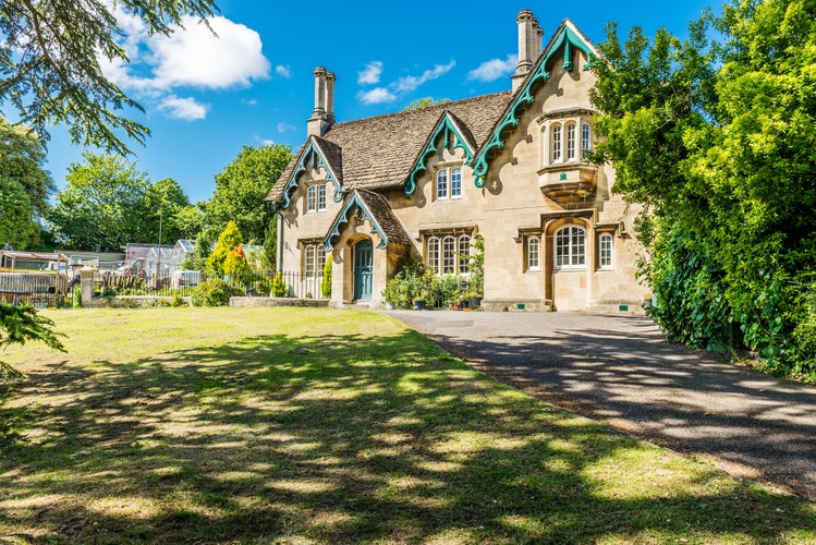 Photo of Vintage house in Royal Victoria Park, Bath, UK.