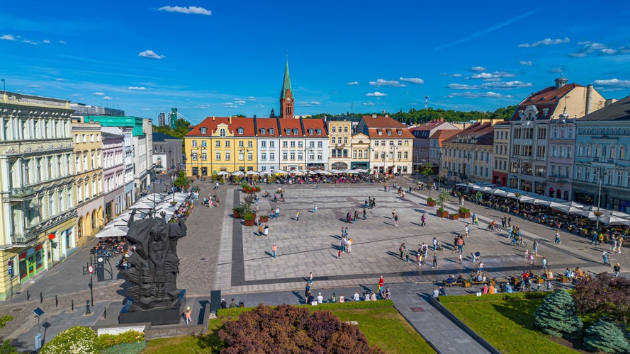 Market Square in Bydgoszcz, Poland.