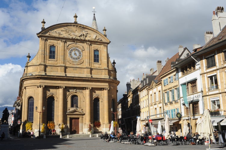 Photo of the old town of Yverdon les Bains on the French part of Switzerland.