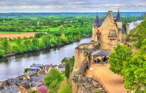 Photo of Tours aerial panoramic view. Tours is a city in the Loire valley of France.