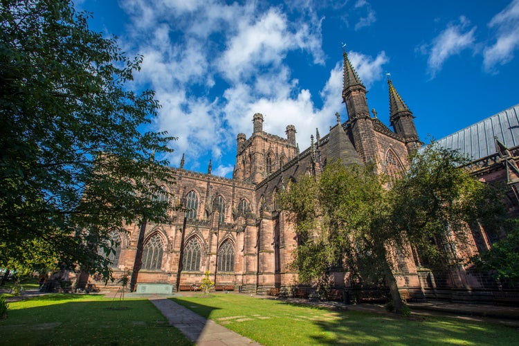 Famous Church of England cathedral in Chester, England dating back to 1093.