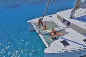 Croisière en catamaran de luxe, au départ d'Athènes, avec un repas grec traditionnel et barbecue