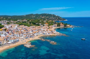 Photo of aerial view of Calella de Palafrugell and Llafranc view (Costa Brava), Catalonia, Spain.