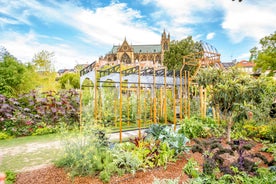 Photo of Metz city view of Petit Saulcy an Temple Neuf and Moselle River in Summer, France.