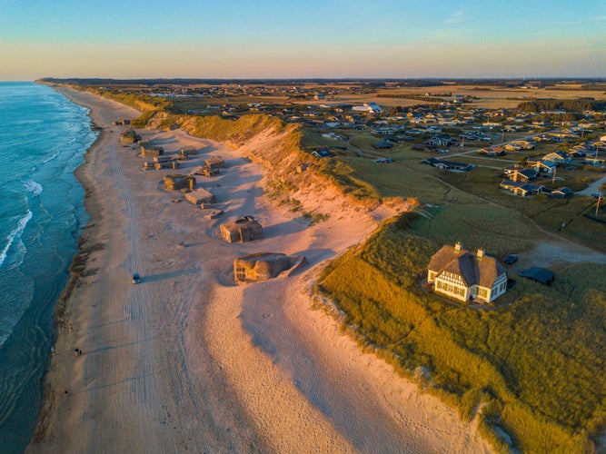 photo of view of Lokken Beach - North Jutland, Denmark.