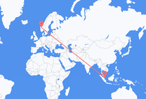 Loty z Singapur, Singapur do Sogndala, Norwegia