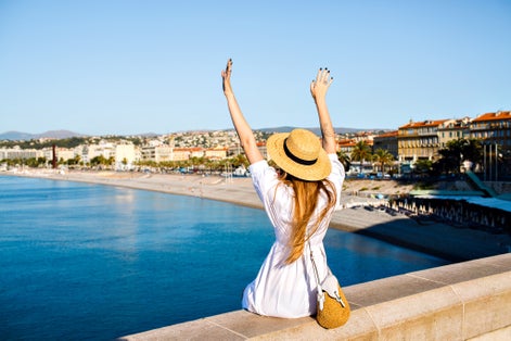 Photo of woman enjoying amazing view in Nice ,France.