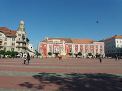 Photo of aerial view of the old Timisoara city center, Romania.