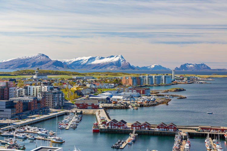  Aerial View Norwegian City Bodo , Norway.