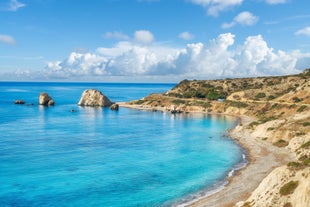 Photo of the seafront and the city of Limassol on a Sunny day, Cyprus.