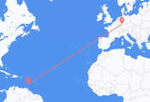 세인트빈센트 출신 출발해 프랑크푸르트로 향하는 항공편